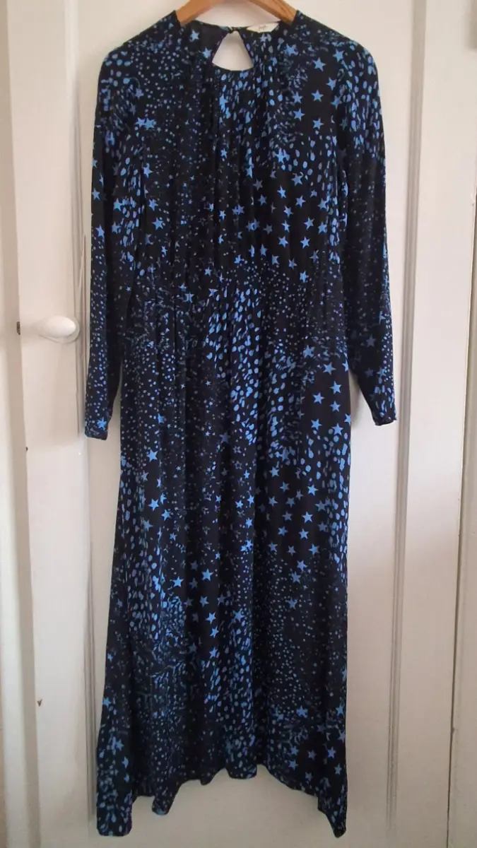 Hush Blue Willow Midi Dress Size 10 Cut Out Detail