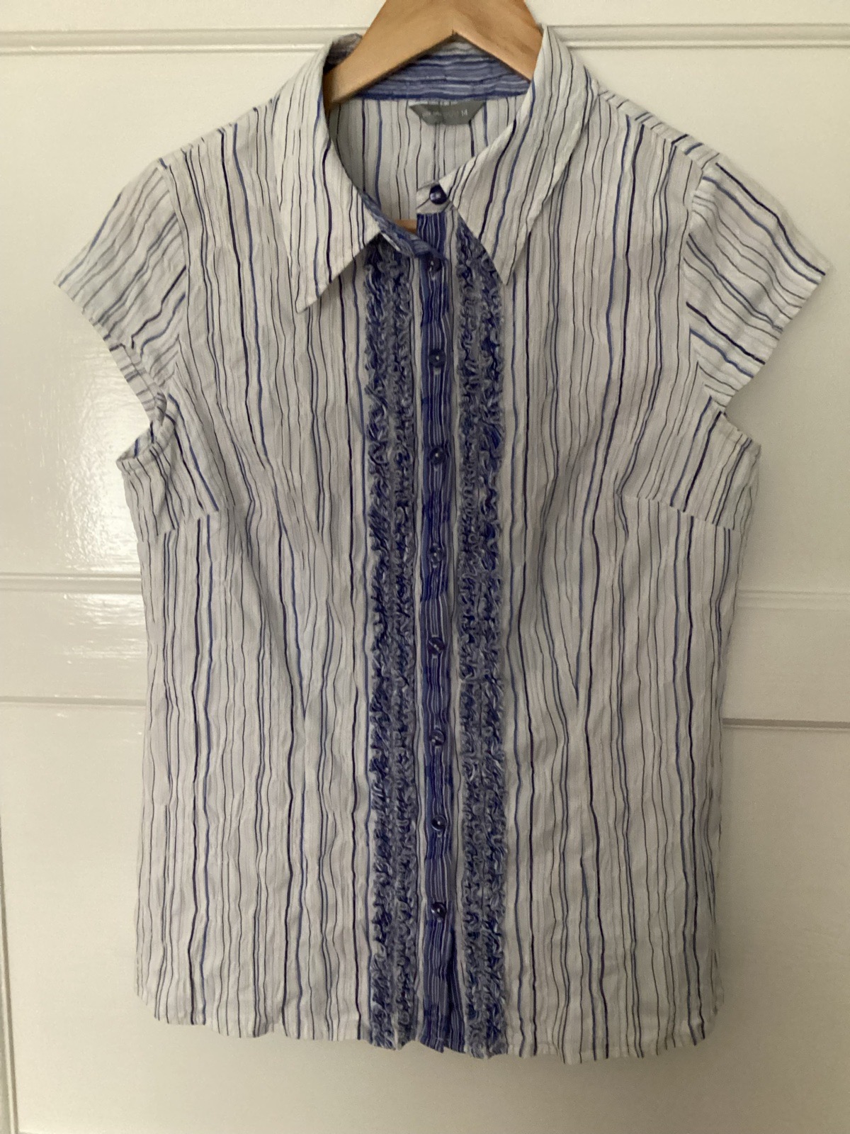 Textured Cap Sleeve Blouse by Per Una Size 14