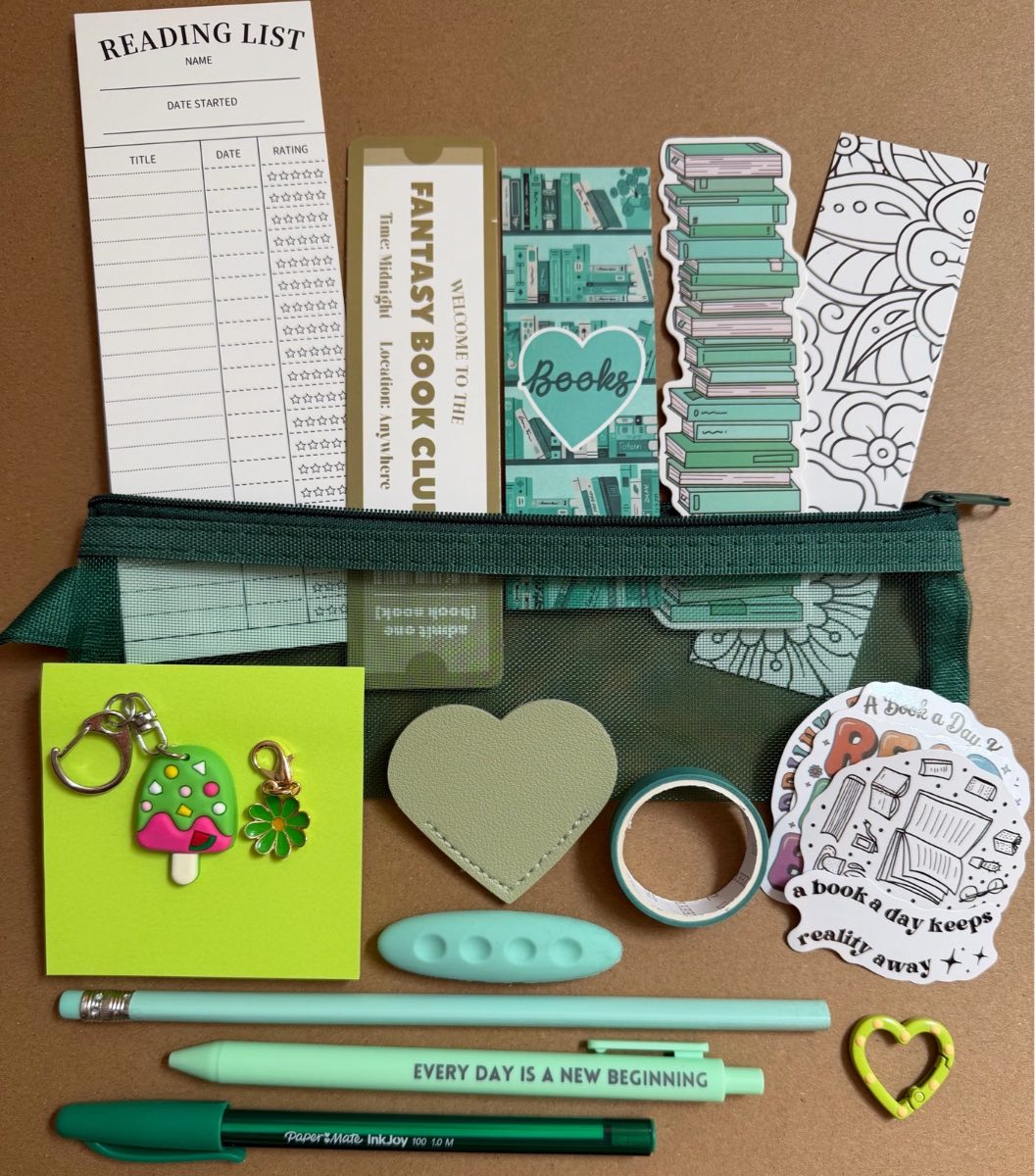 Green Themed Stationary Bundle
