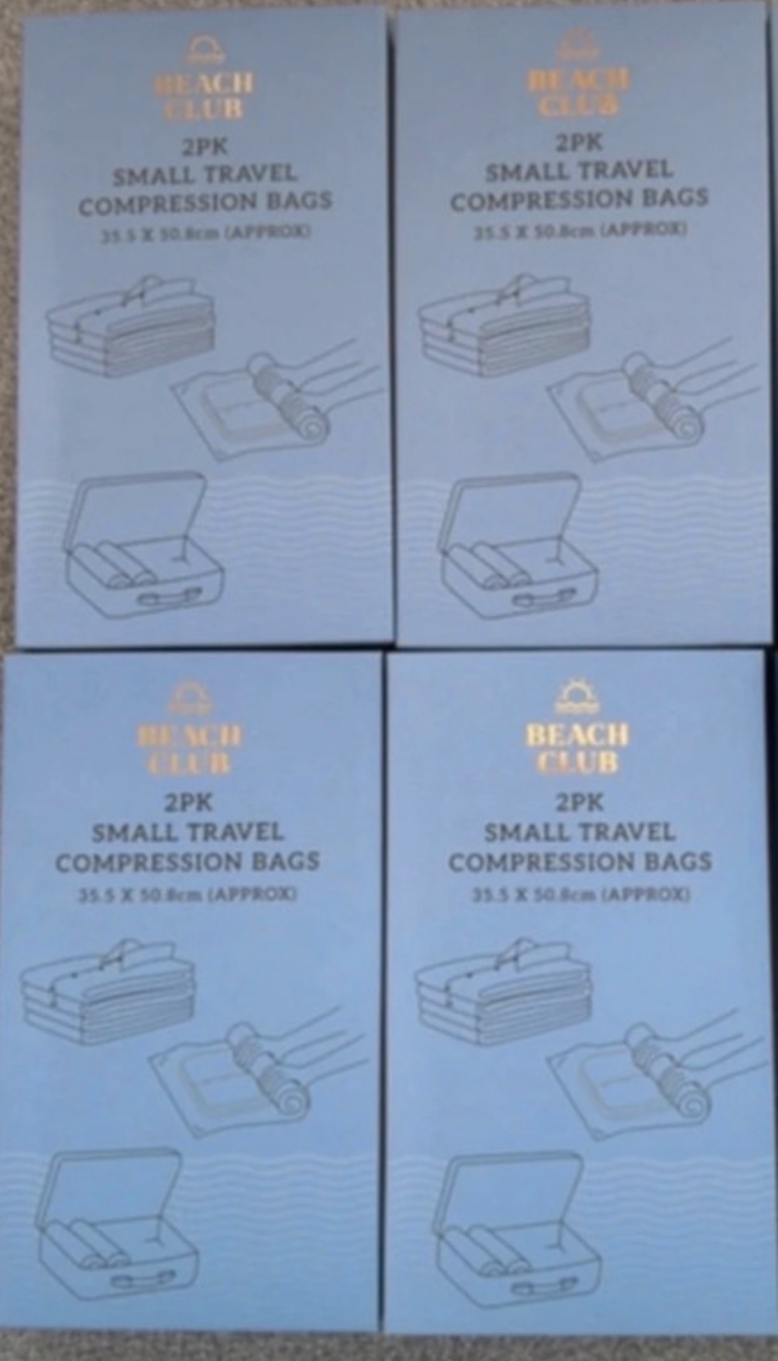 Holiday travel bags - small travel compression bags x 4 pack