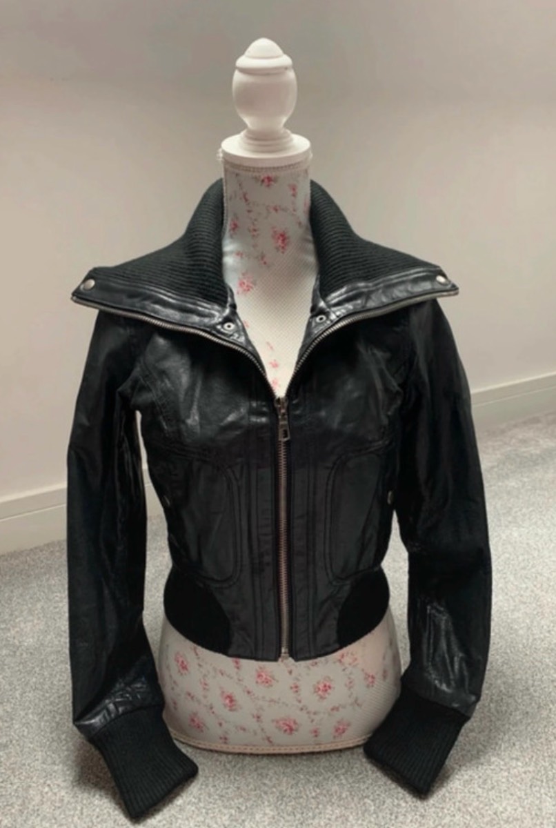 Vintage Genuine Leather Cropped Jacket UK 10