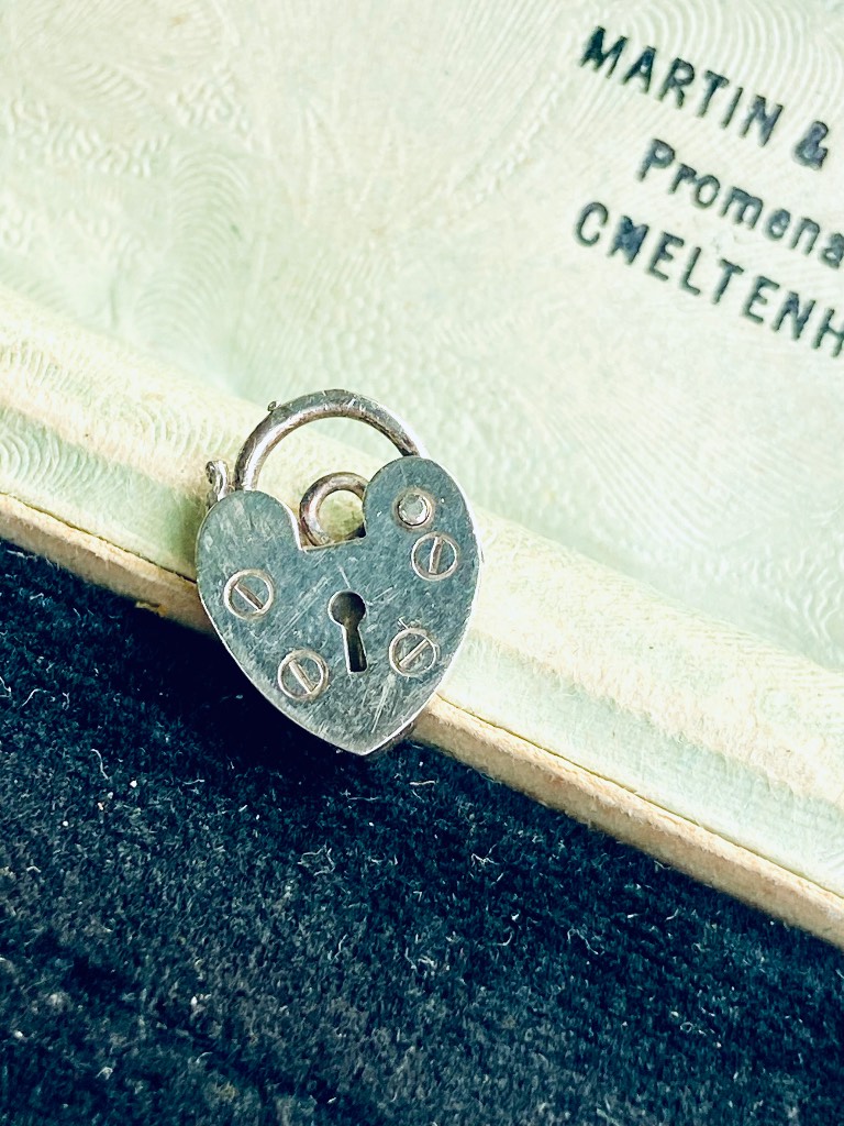 Vintage Padlock charm sterling silver 925 hallmarked