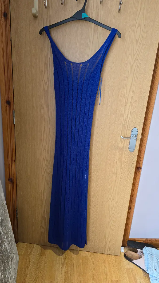 Cobalt blue knit bodycon dress