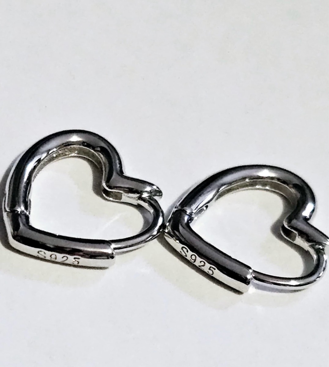 Sterling Silver Heart Earrings.
