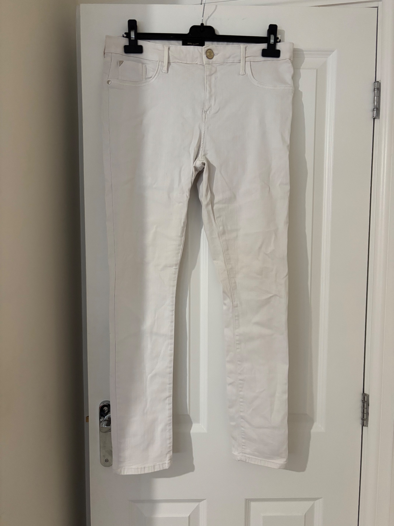 Women's White Skinny River Island Jeans Size 16 Regular