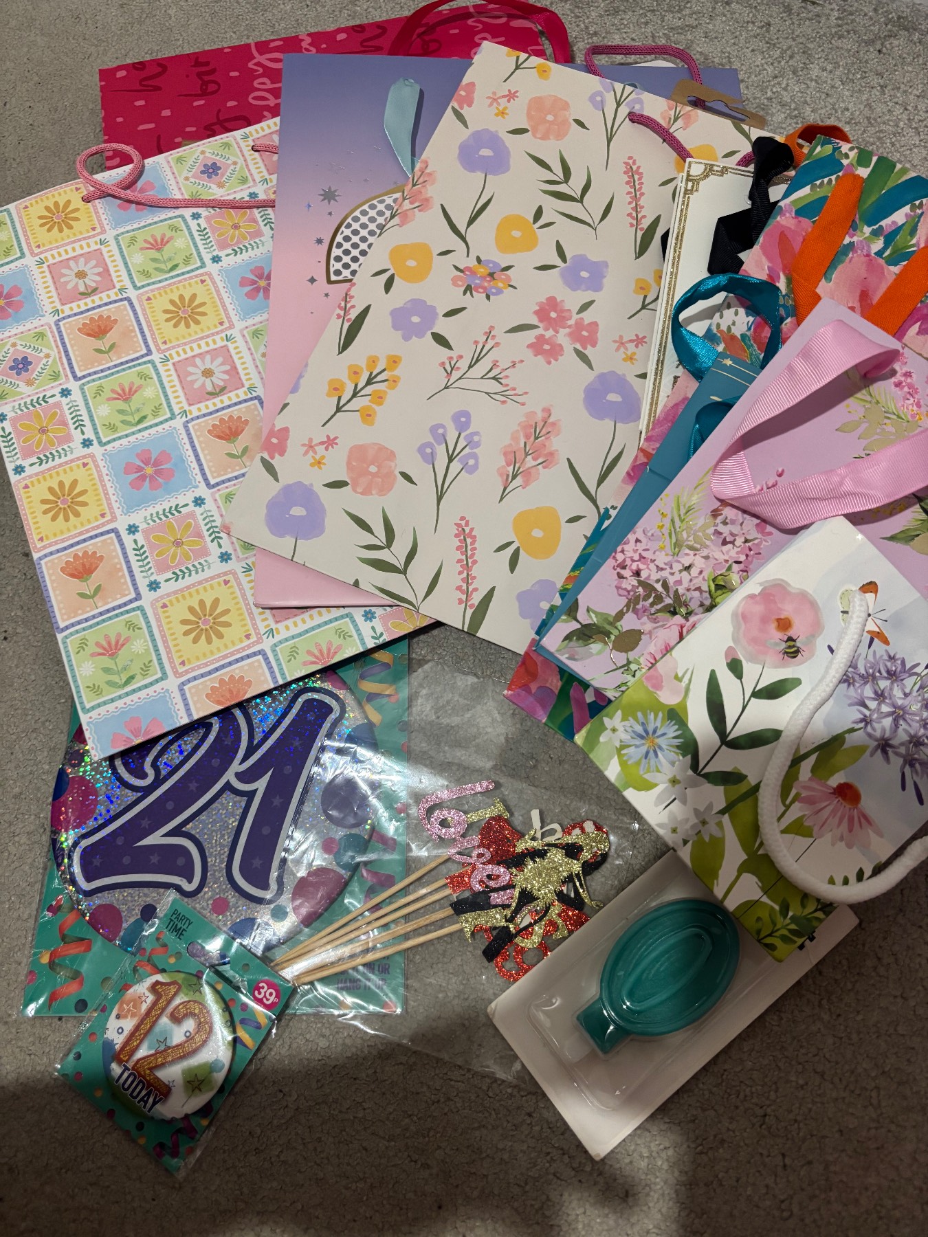 Bundle of Girls Gift Bags, Candle and Badges