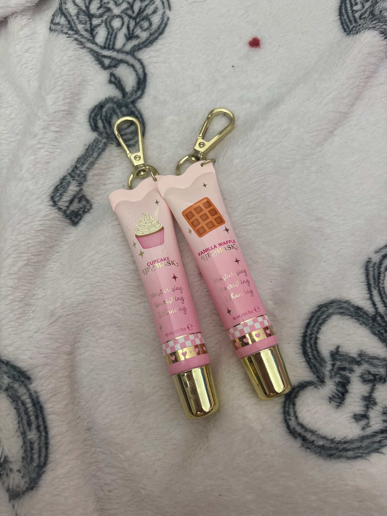 2x Sweet Themed Lipgloss Keychains for Women Girls