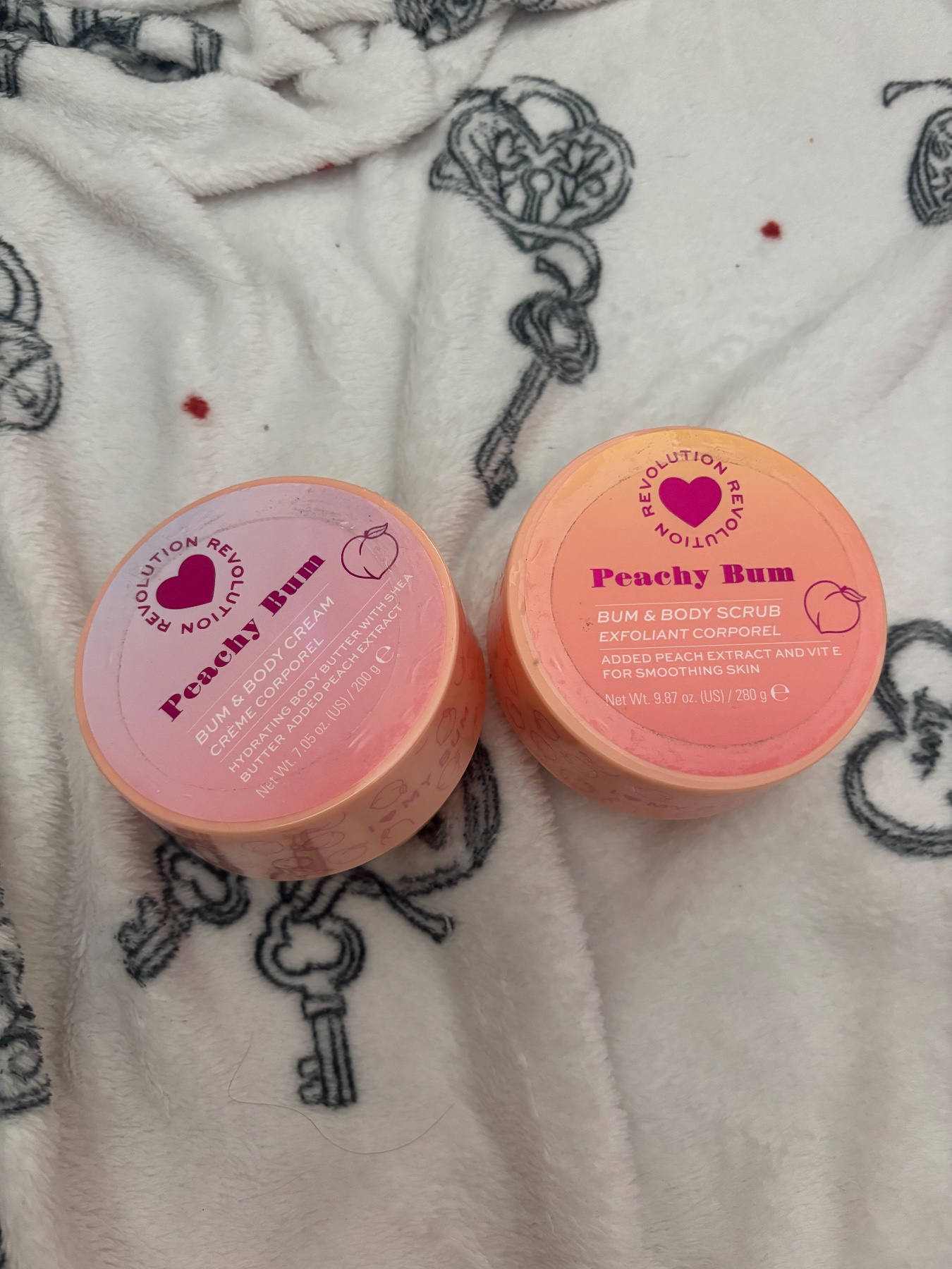 Revolution Peachy Bum Body Scrub and Body Cream 280g Pack of 2