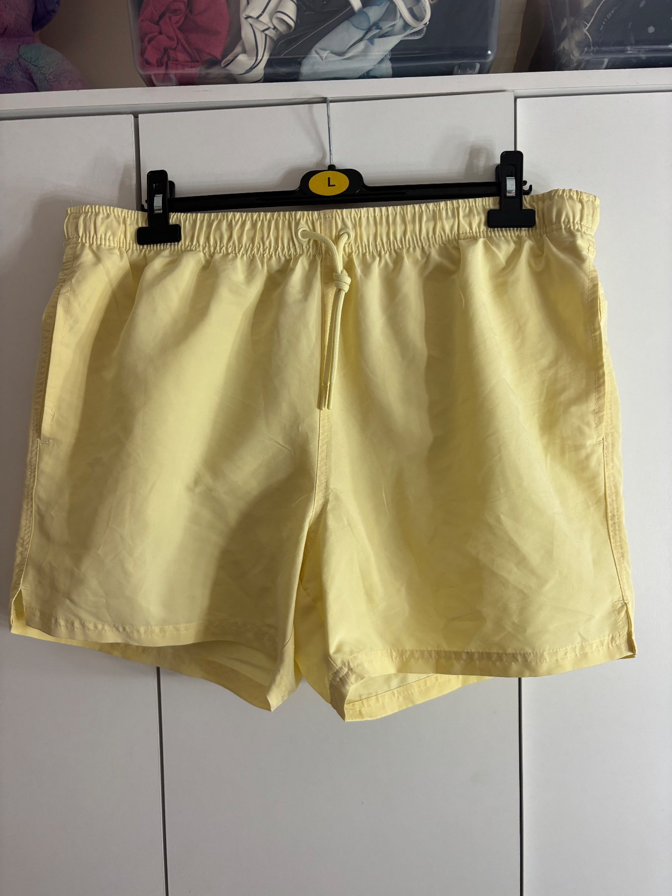 Pastel Butter Yellow Men’s Primark Swim Shorts Size Xl