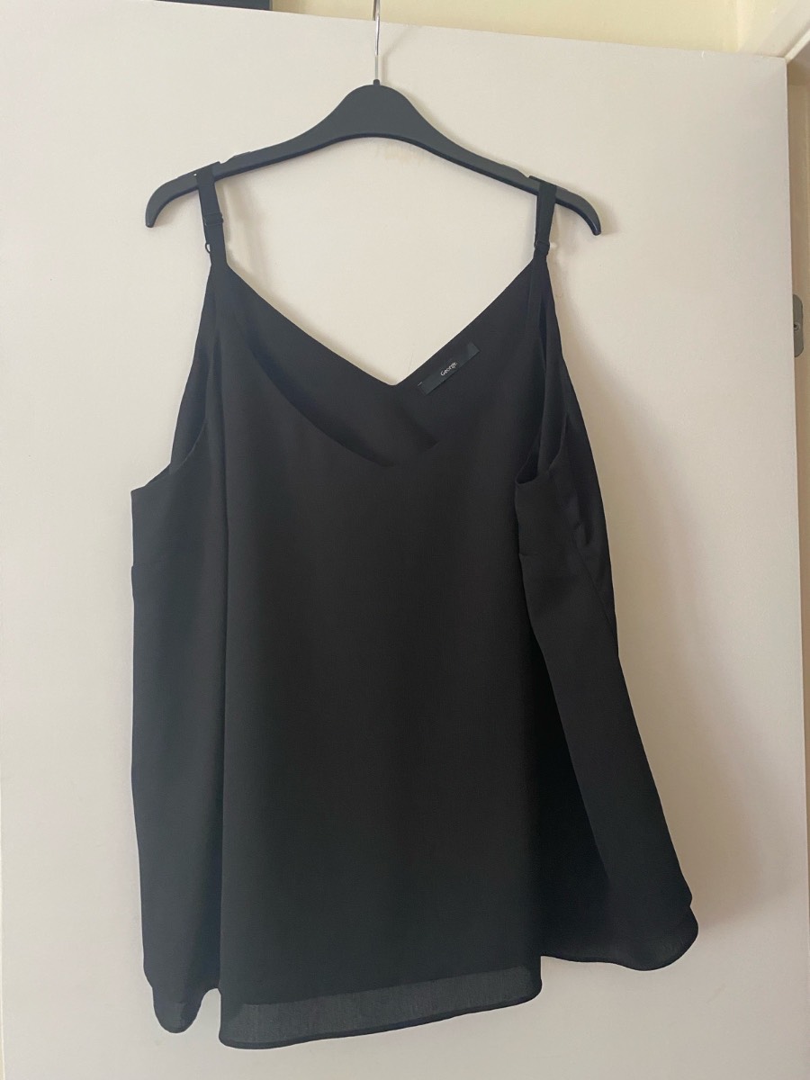 George size 20 black layered vest top (28 BV)