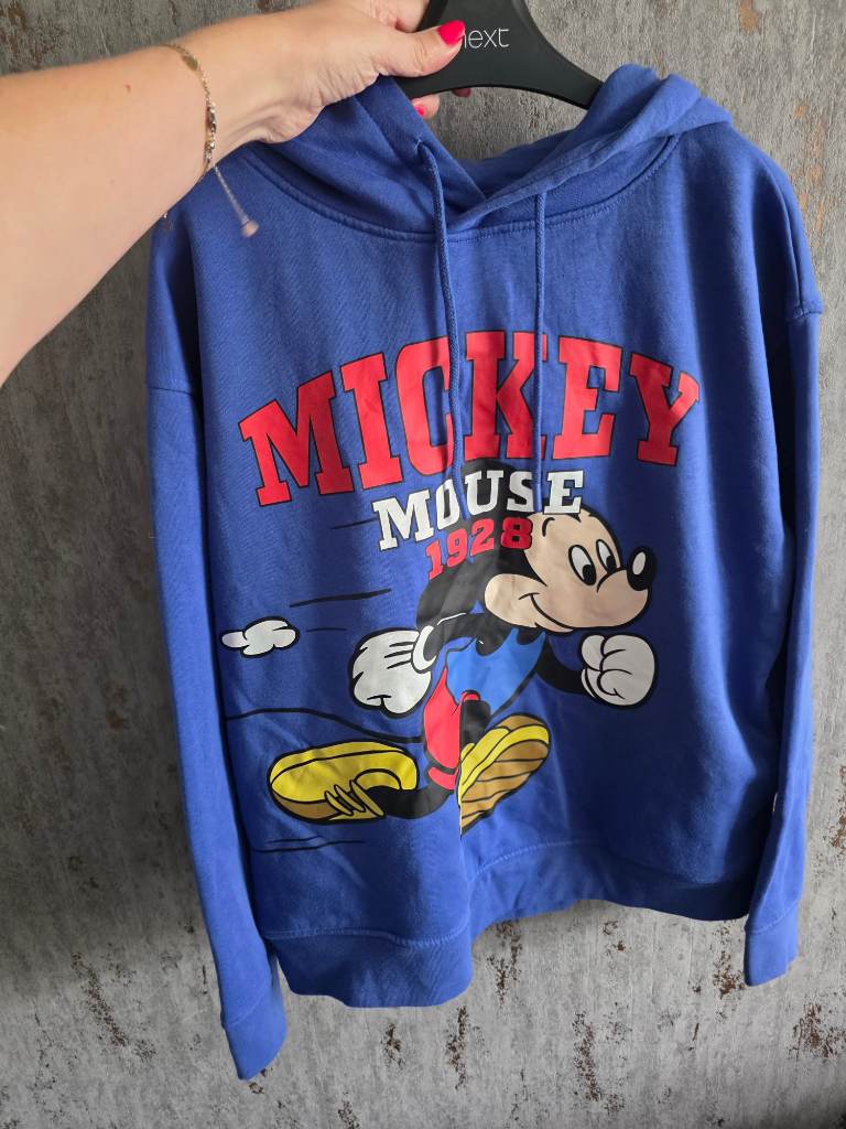 Ladies Mickey Mouse Blue Hoodie Sweater Running