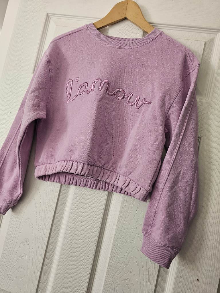 Girls Crop Jumper & Jeans Set Size 12 Years