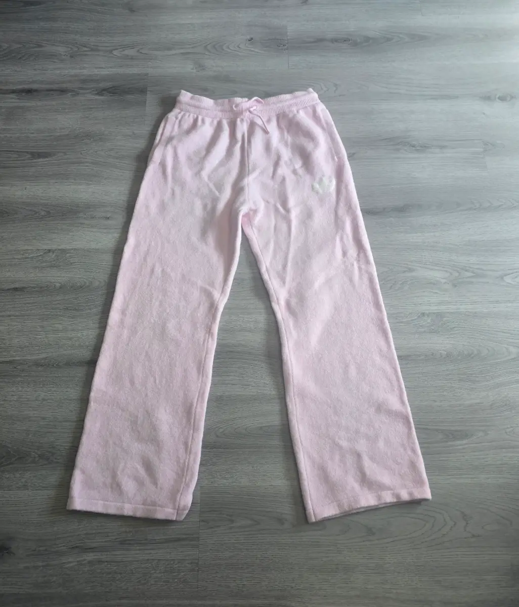 Pink Plush Fleece Wide Leg Adidas Joggers