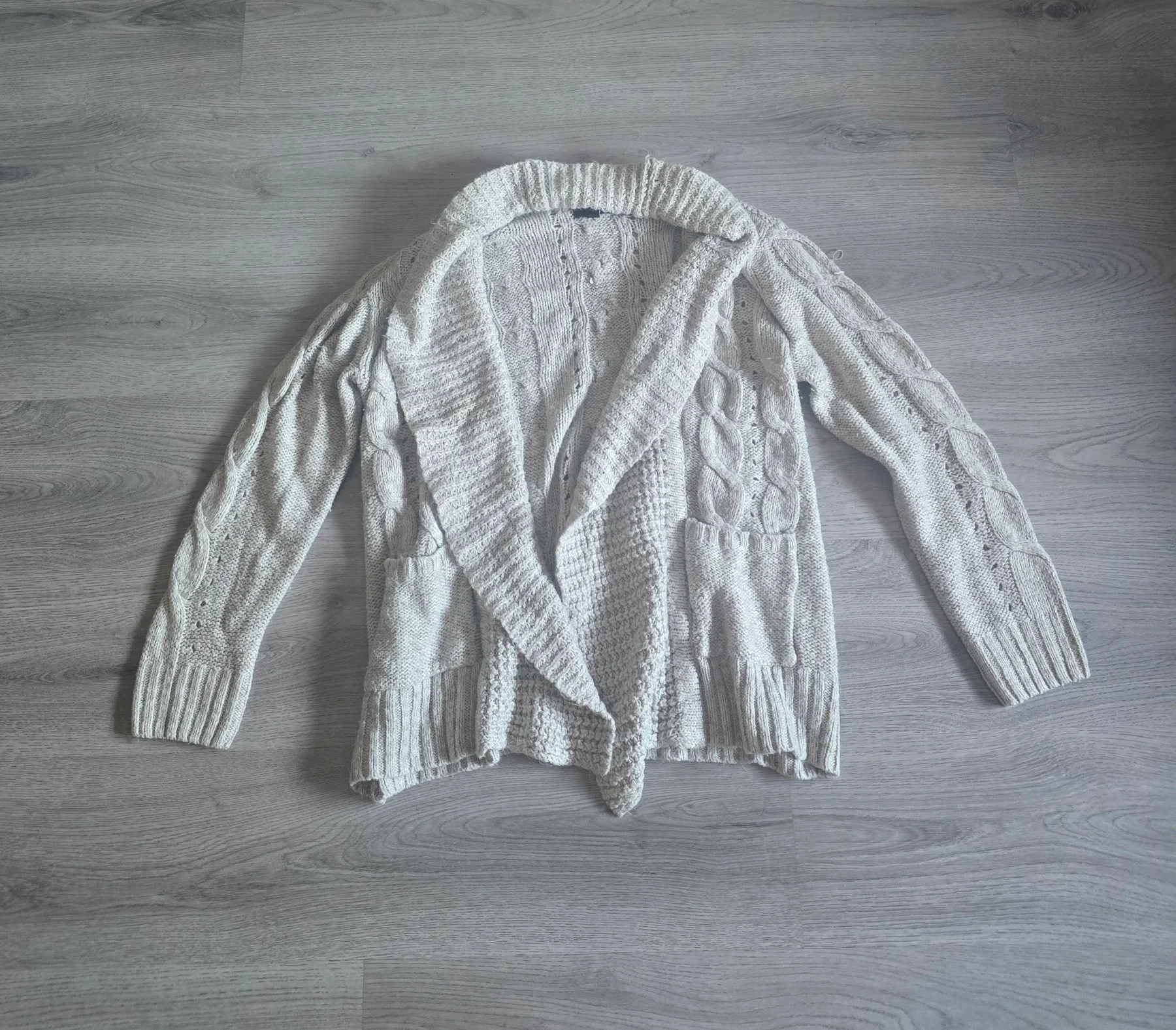 Chunky Grey Knit Cardigan