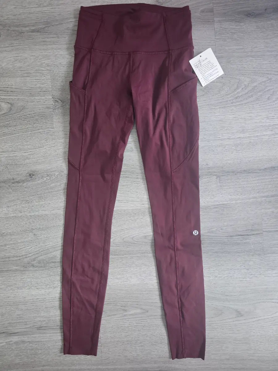 Burgendy Lululemon Fast And Free HR Tight Leggings 28"