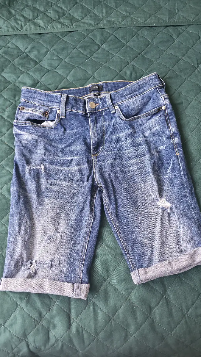 river island men denim jeans shorts size 28
