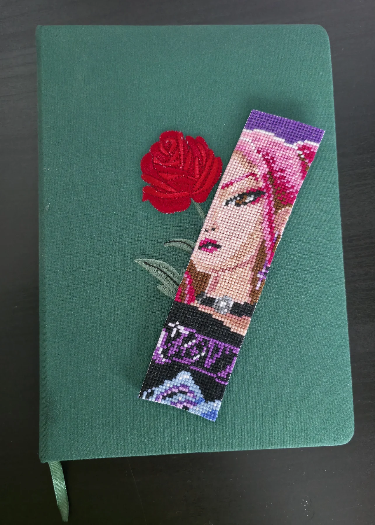 Demon hunters cross stitched bookmark