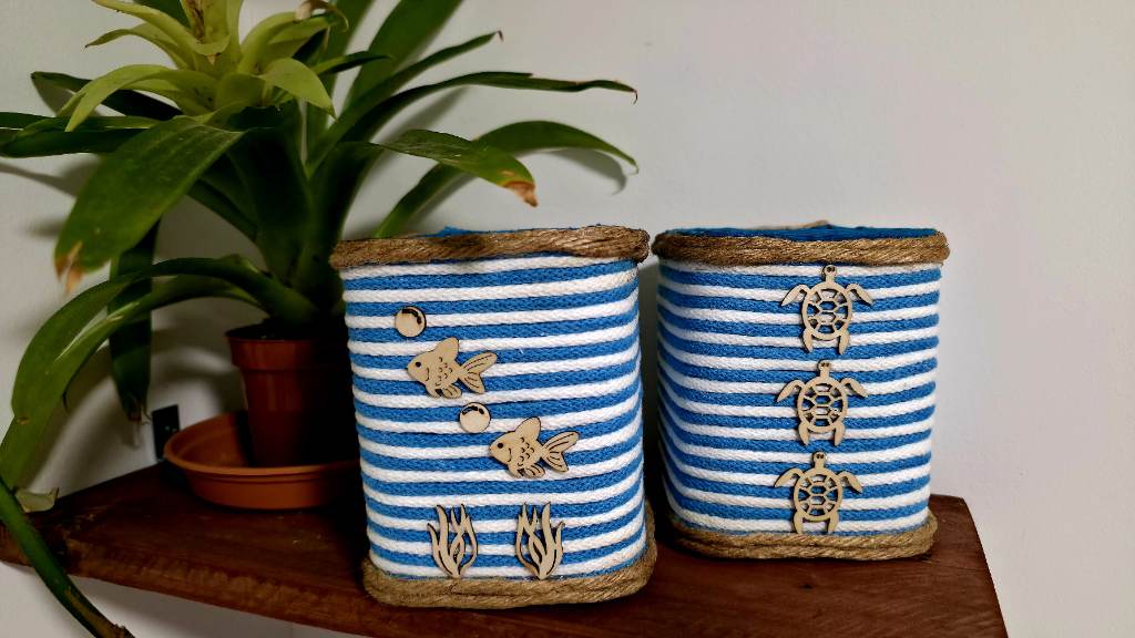 beautiful sea themed bathroom containers