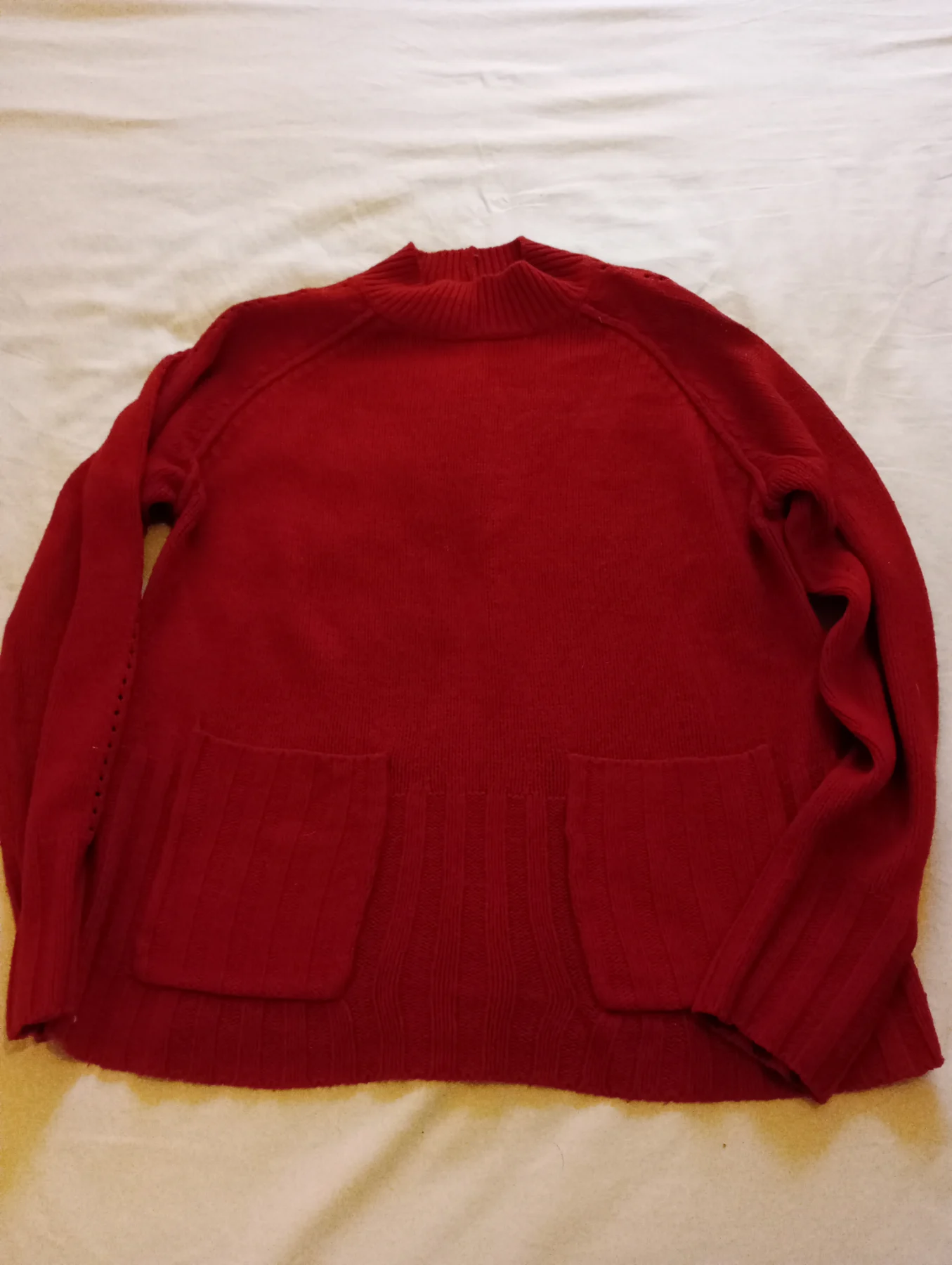Red crew neck jumper size 12 next with pockets