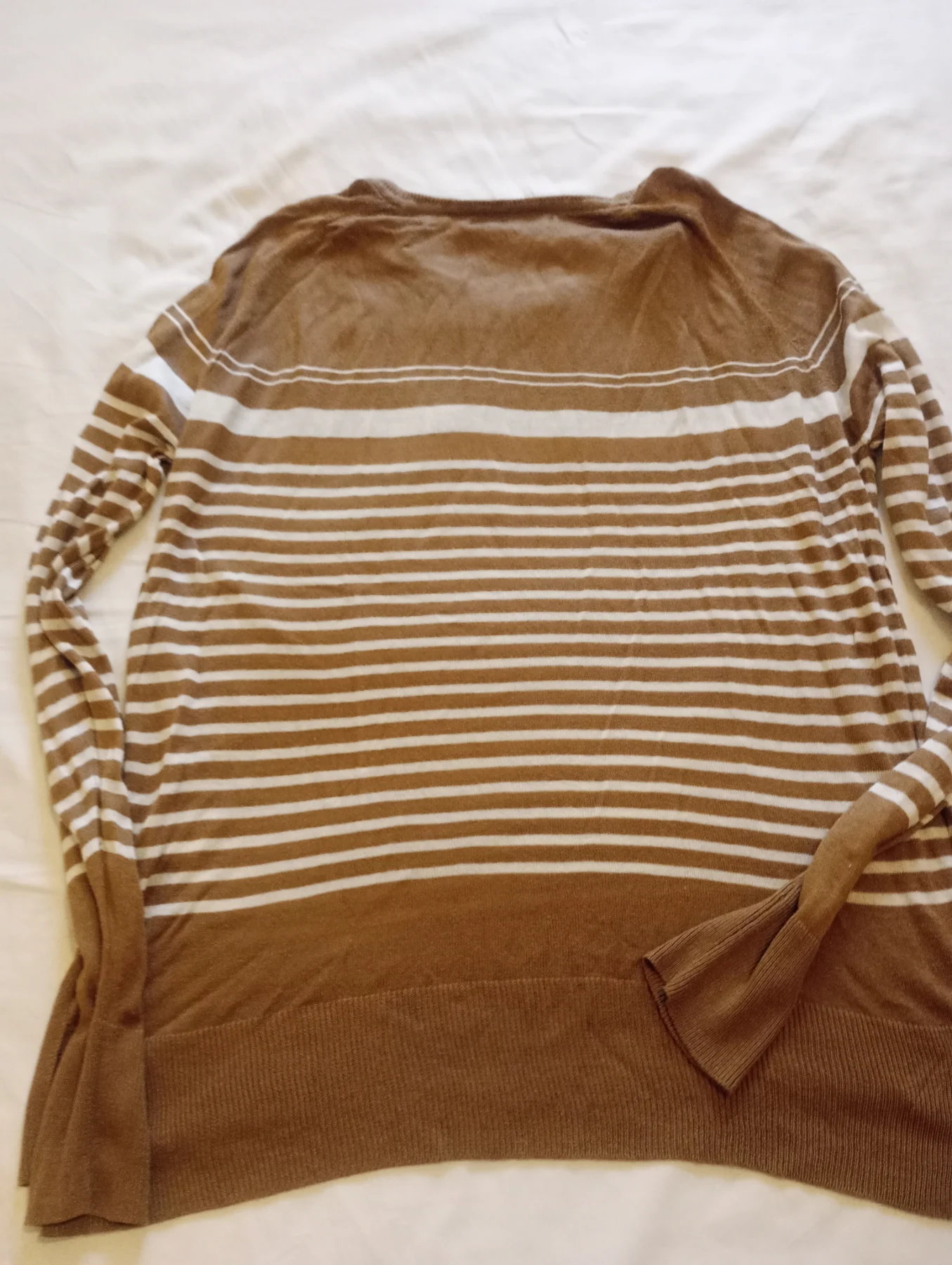 Brown and cream striped jumper next size 12