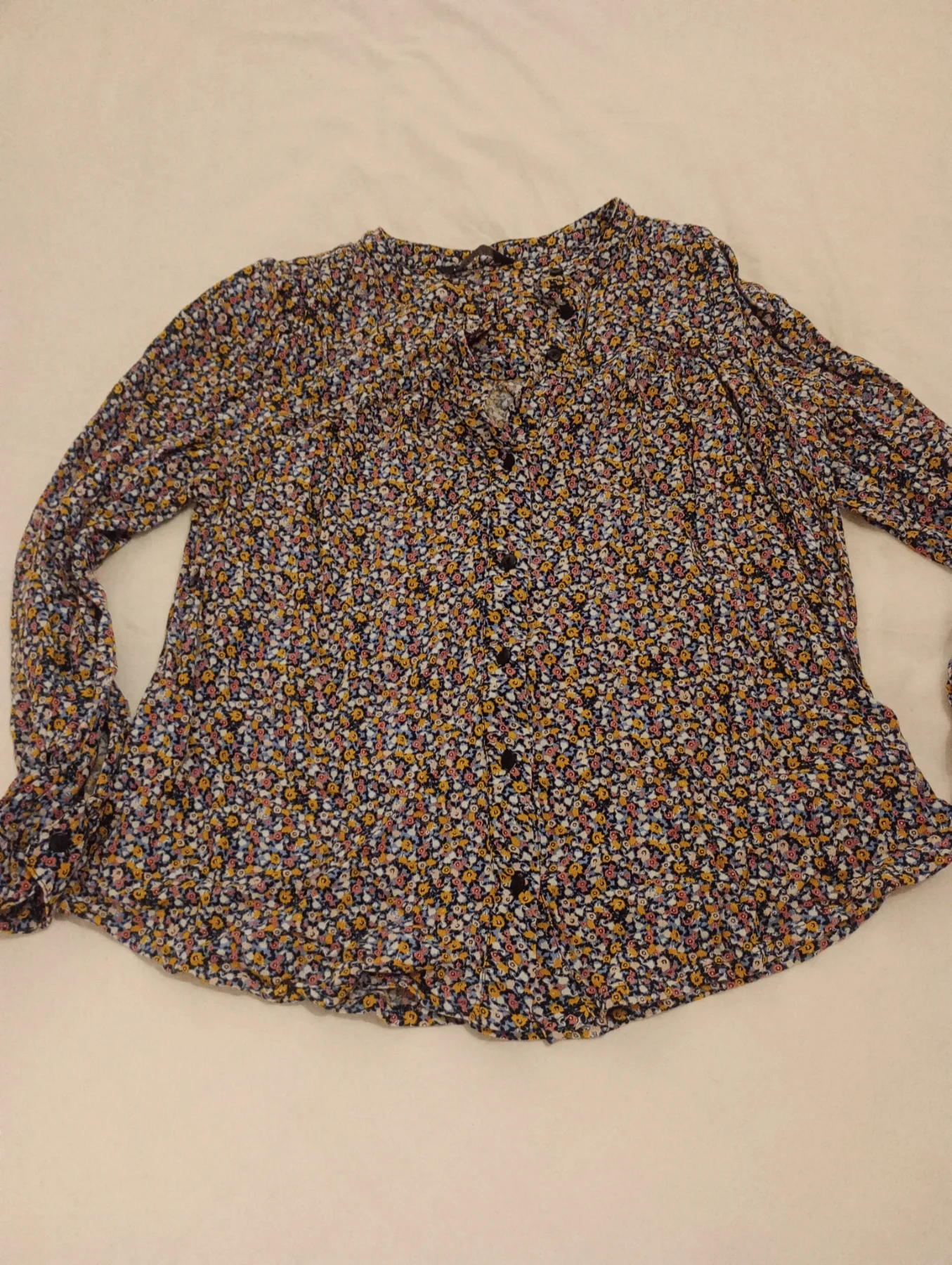 Marks and Spencer floral print shirt navy blue size 12