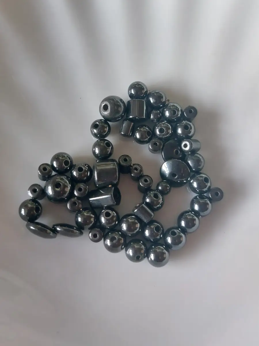 50 Magnetic Hematite Beads Mixed Shapes For Crafting Jewellery Making