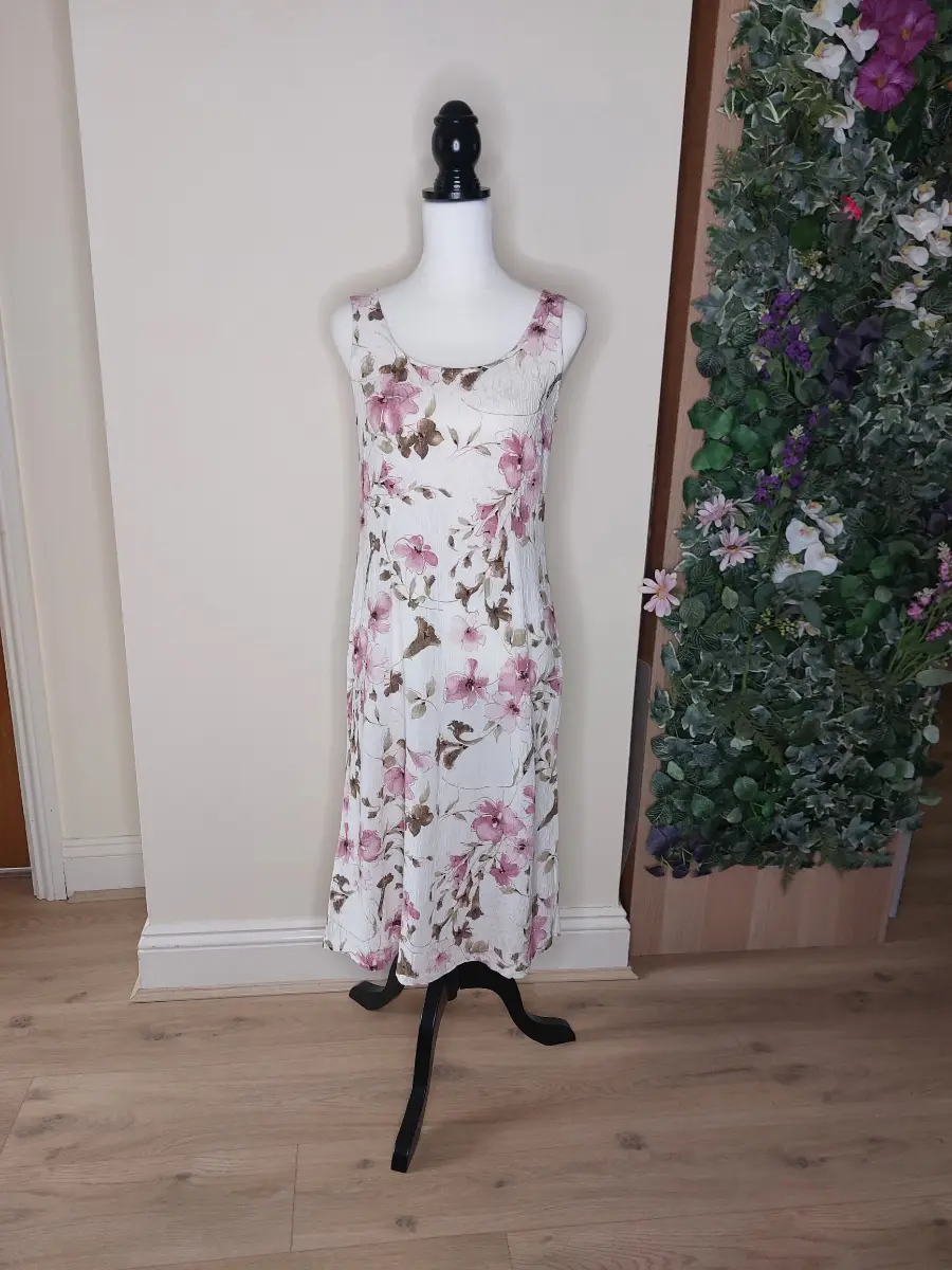 Vintage Connected Apparel Floral Midi Dress Size UK 10