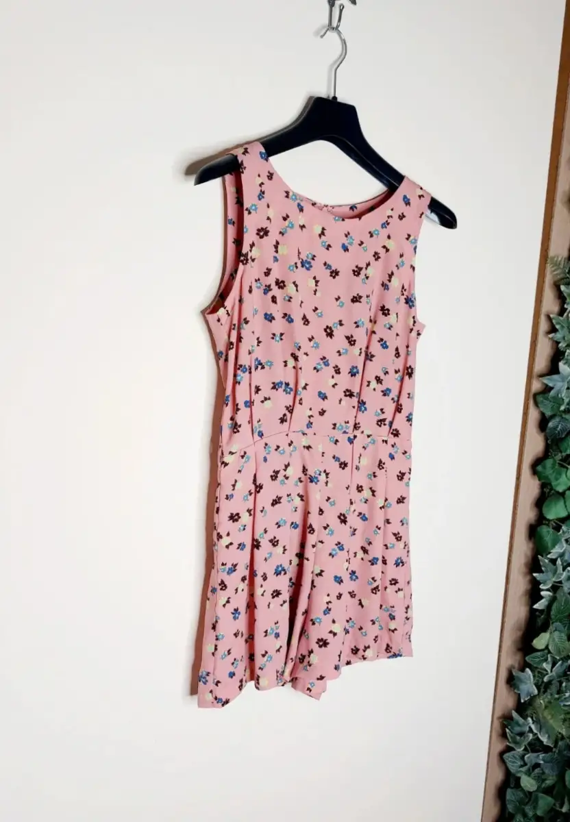 Pink Floral Print Summer Playsuit Romper Size 10