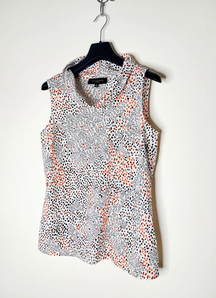 Paul Costelloe Black Label Abstract Print Cowl Neck Top Size 12