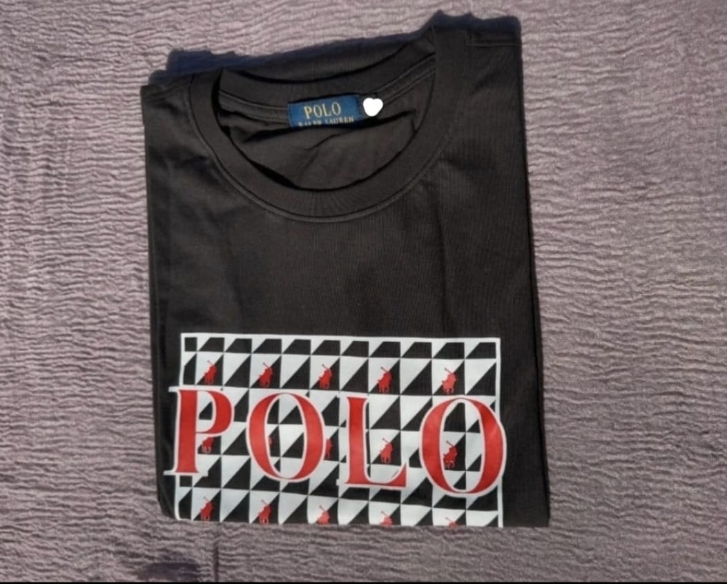 Polo mens summer ti shirt black size large