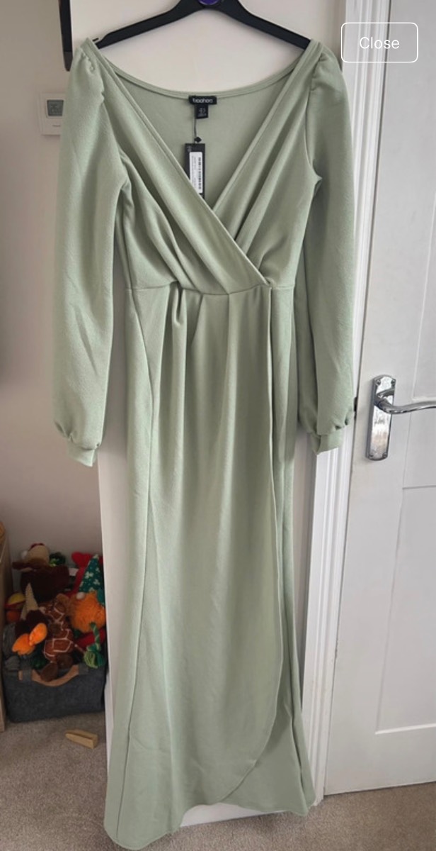 Off the shoulder wrap maxi dress