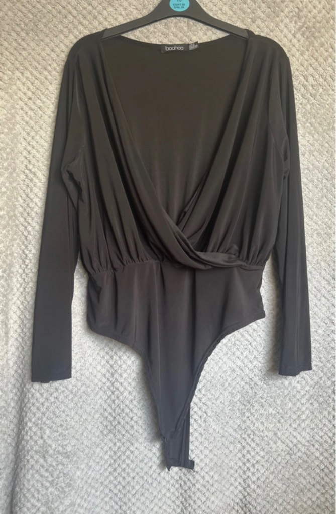 Deep Wrap Style Neckline Bodysuit