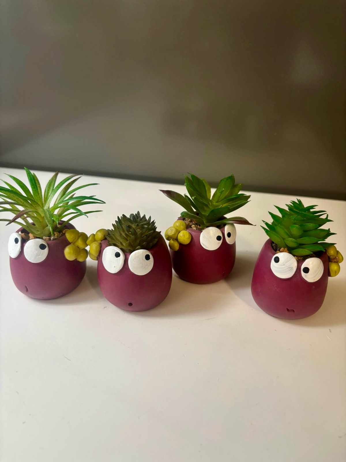 Mini 4pcs Artificial Succulents Pot Plants