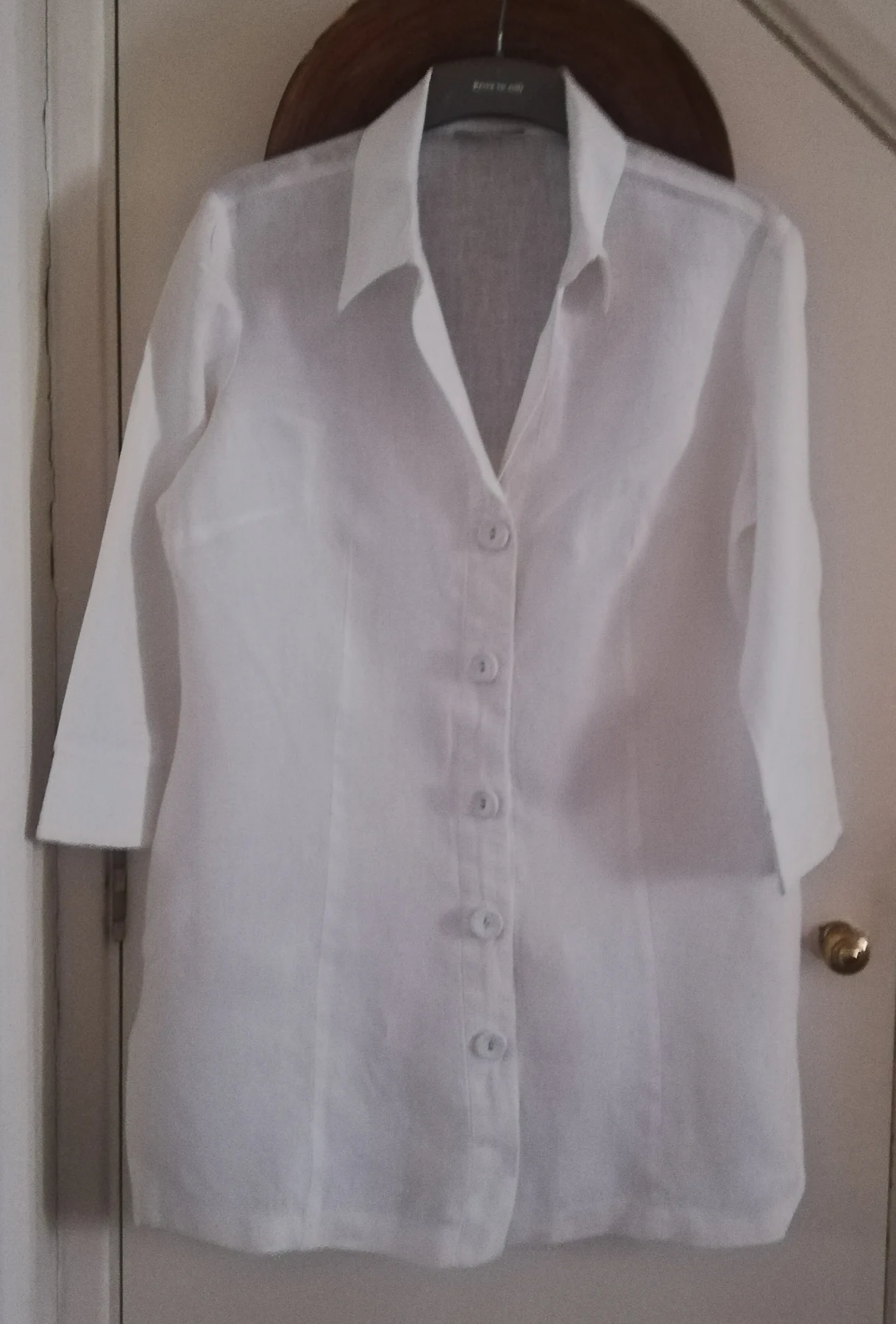 Wallis white 100% linen shirt 14