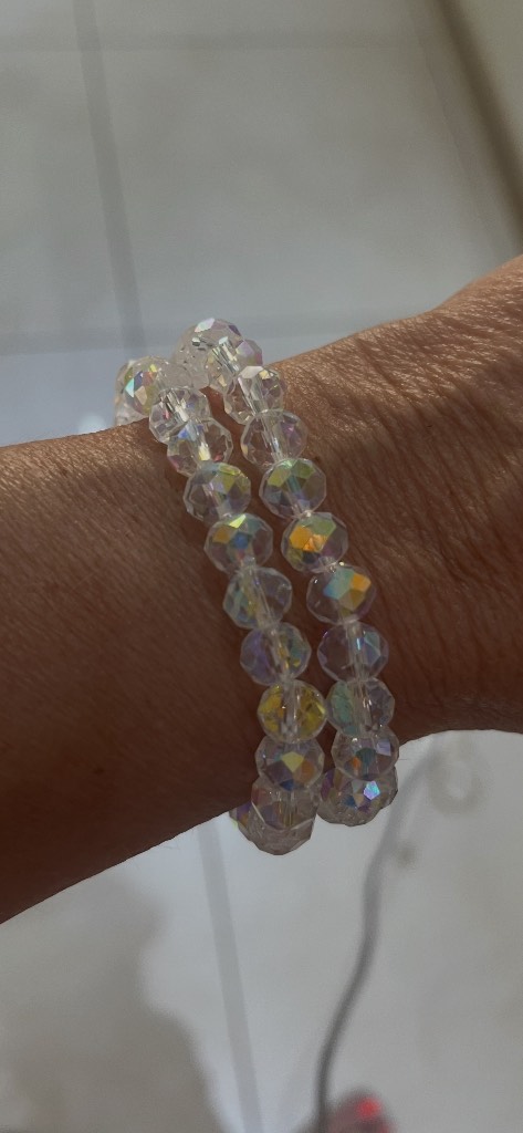 Star cut crystal bracelets x2