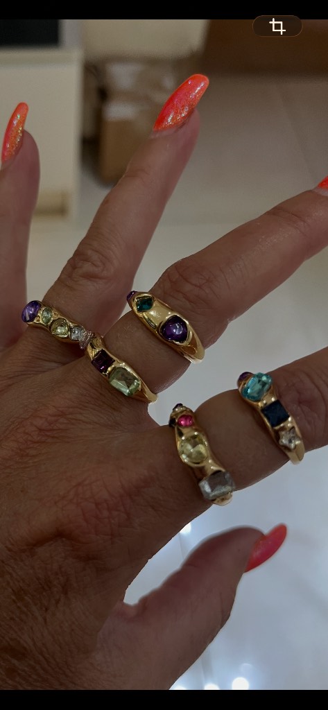 Colourful Crystal Stacking Rings