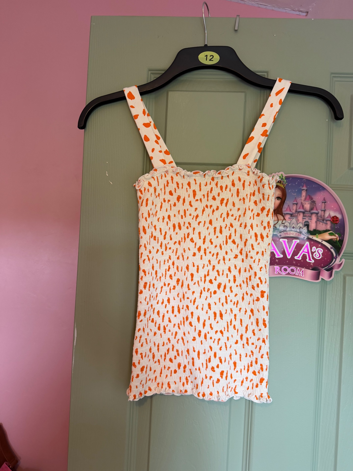 Michelle keegan white and orange shirred top