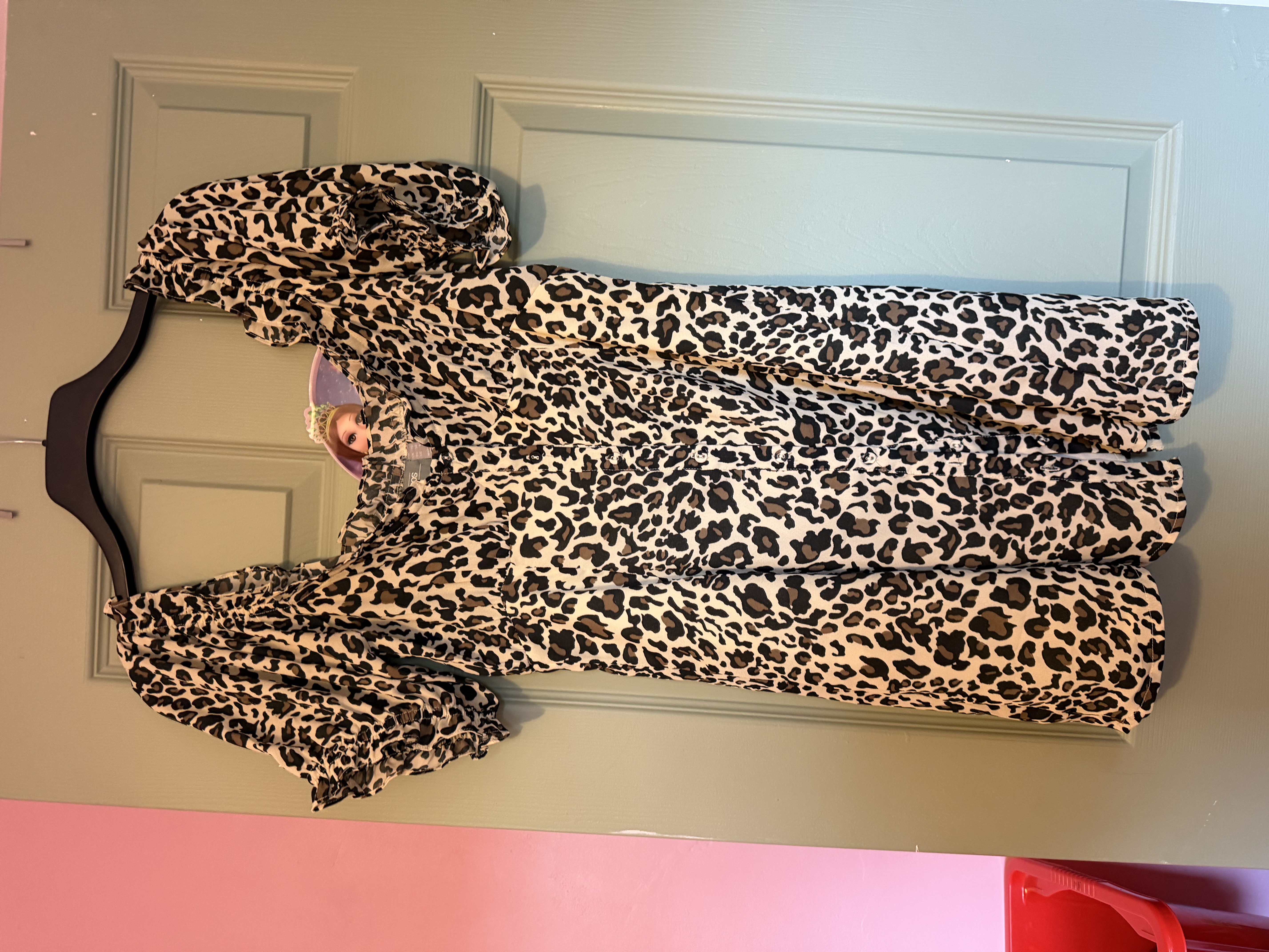 Asos leopard print off-shoulder summer dress