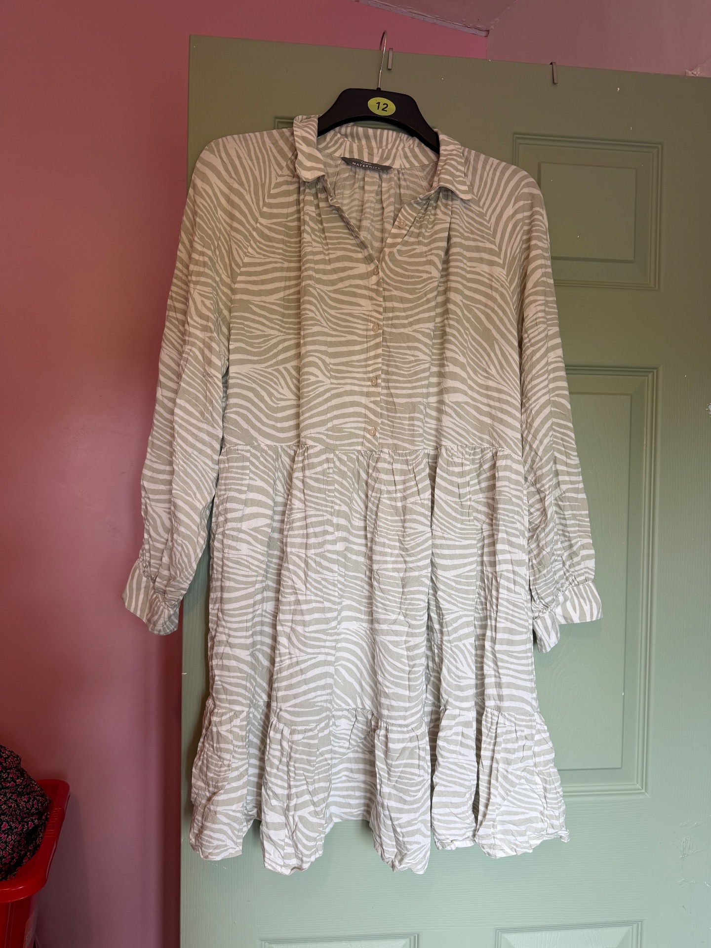 George maternity zebra print long sleeve blouse dress