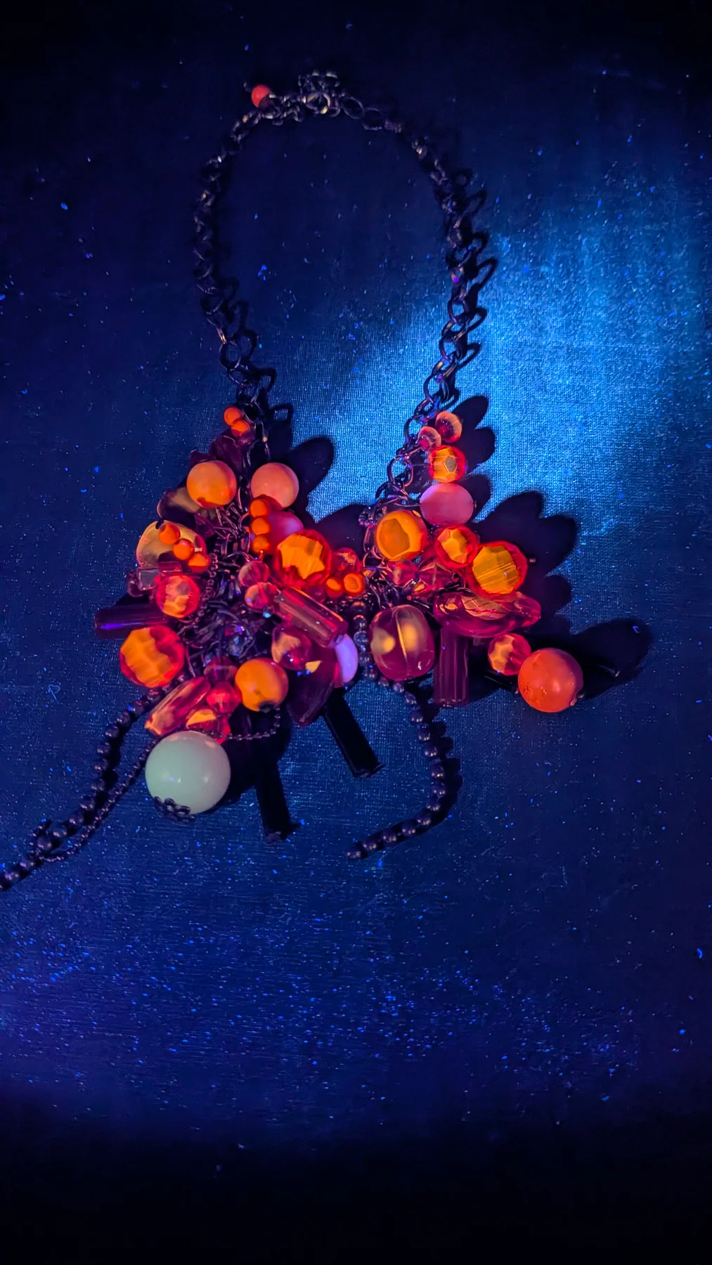 Vintage art deco cadmium red and yellow amberina glow