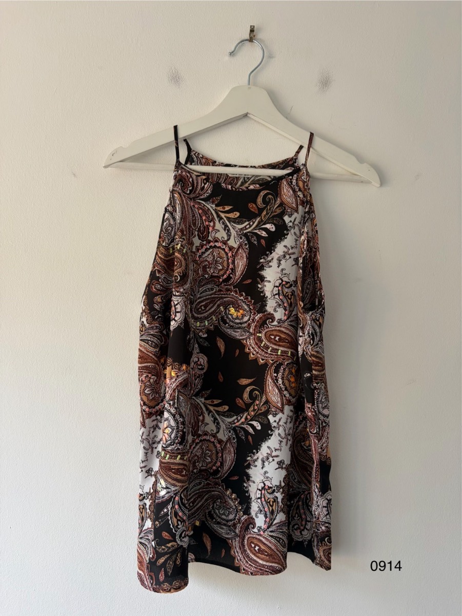 Miss Selfridge Paisley Cold Shoulder Top – Size UK 10 / EU 38