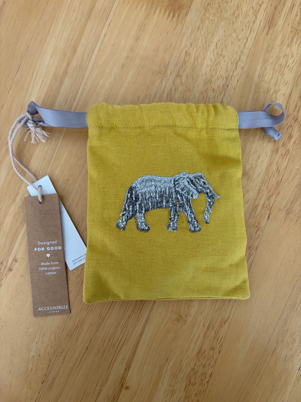 Accessorize Home Elephant Eye Mask & Organic Cotton Pouch – New with Tags