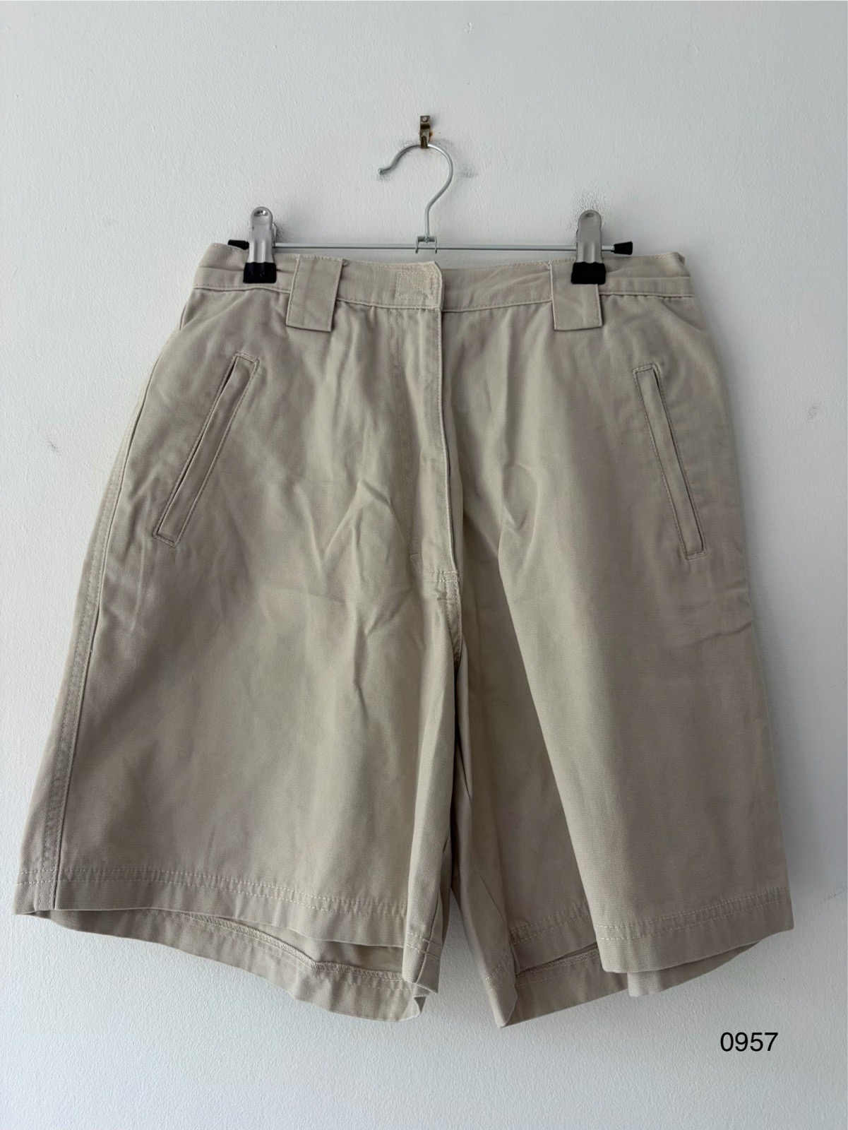 Joie de Vivre Beige 100% Cotton Bermuda Shorts – Size 12