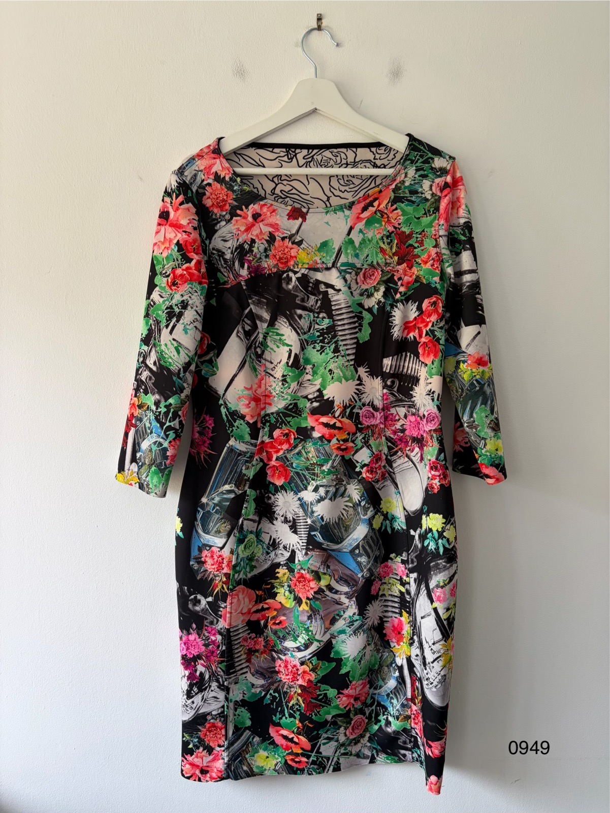 Aventures des Toiles Reversible Midi Dress – Floral / Black & Cream