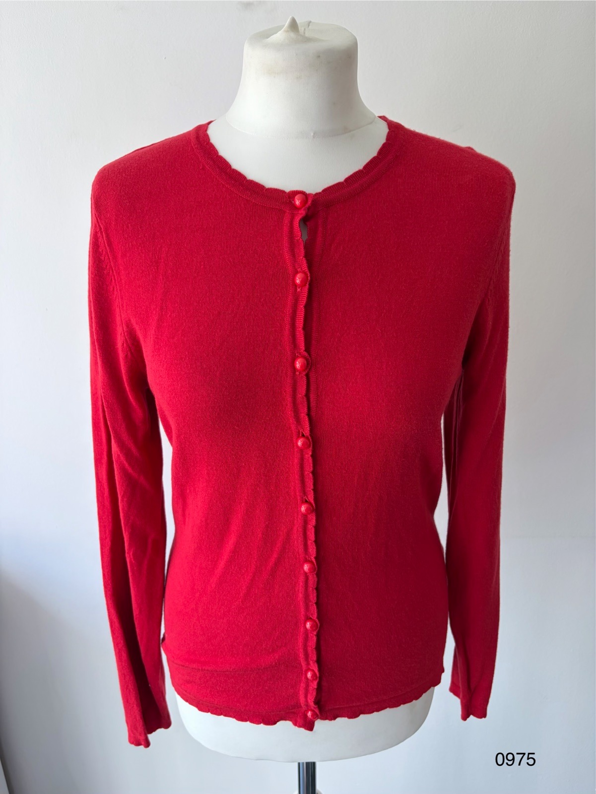 M&S Classic Red Button\-Up Cardigan – Size 8