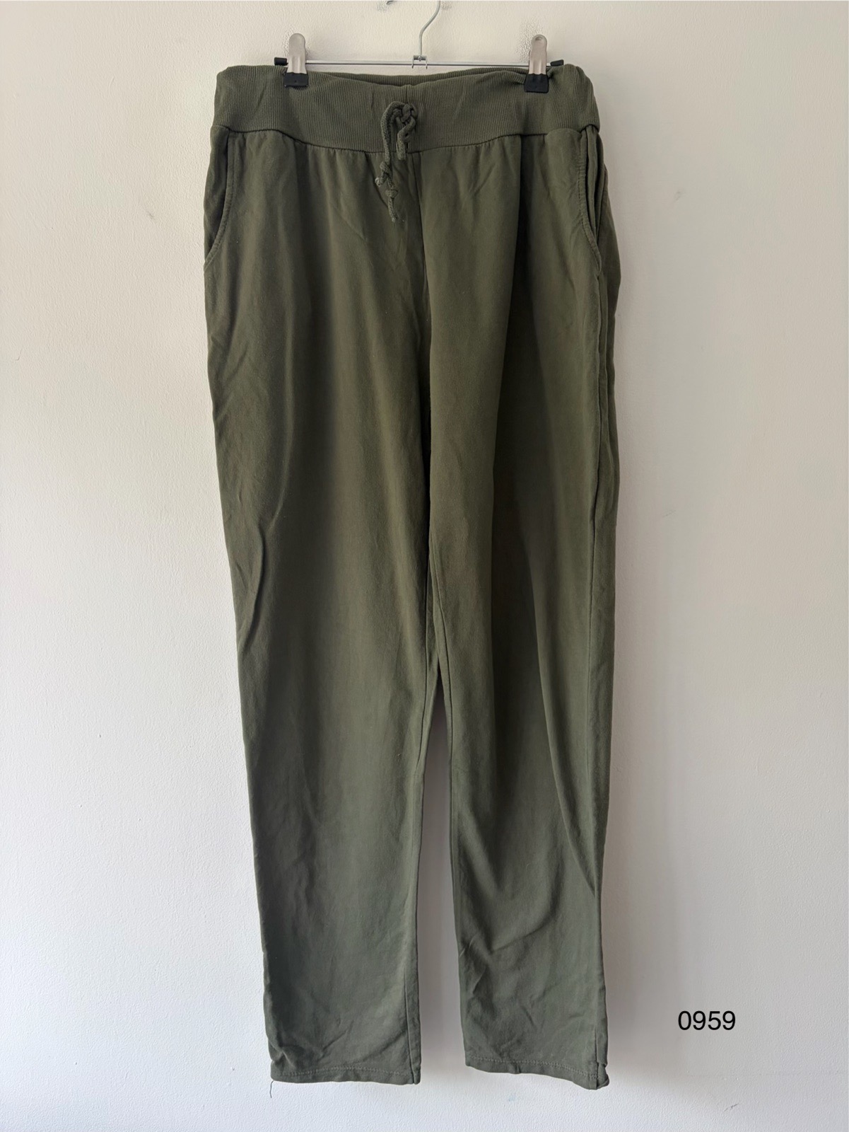 Khaki Green Cotton Jogger Trousers – XXL