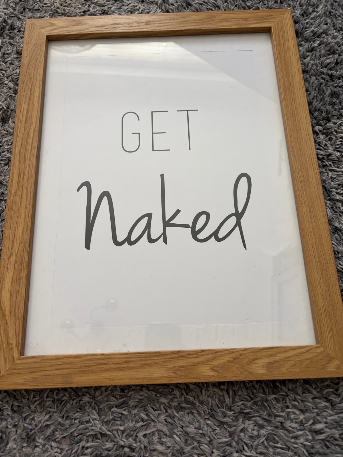 Get Naked Wooden Framed Print – Modern Minimalist Wall Art