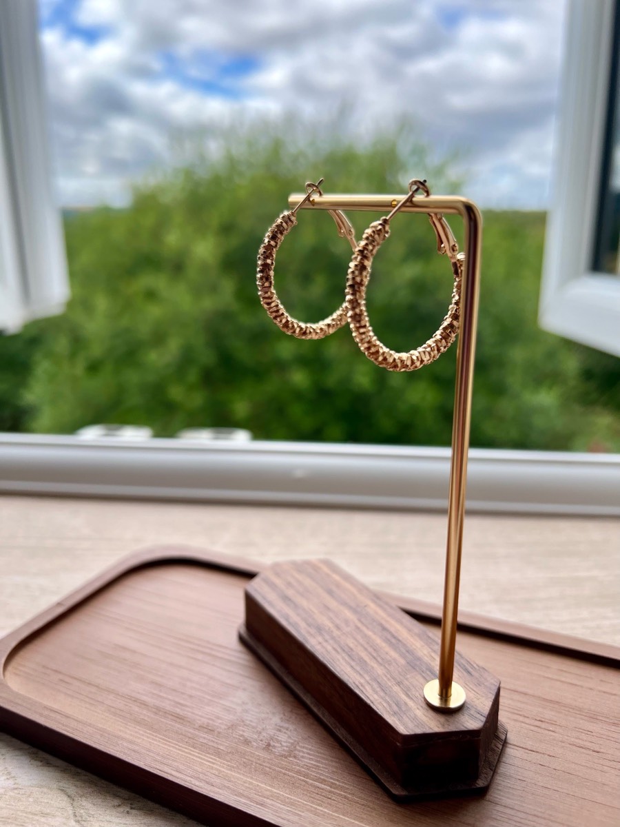 Vintage gold plated hoop earrings