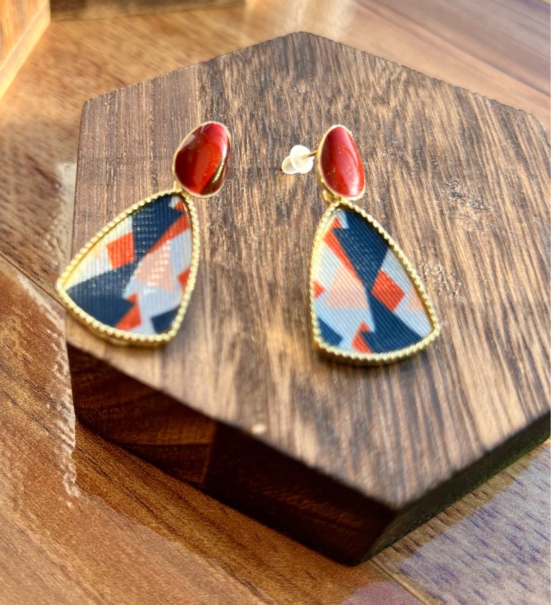 Gold Plated Retro Vintage geometric Earrings Summer Holiday Gift Box