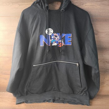 Nike Dri-FIT Bugs Bunny Black Hoodie Large Space Jam Vintage Retro